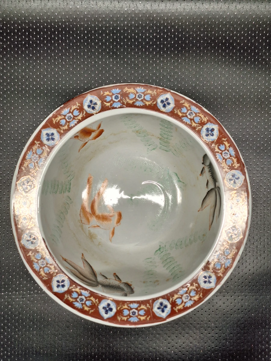 Prachtige Chinese porseleinen viskom – Rijke Imari- en Satsuma-invloeden