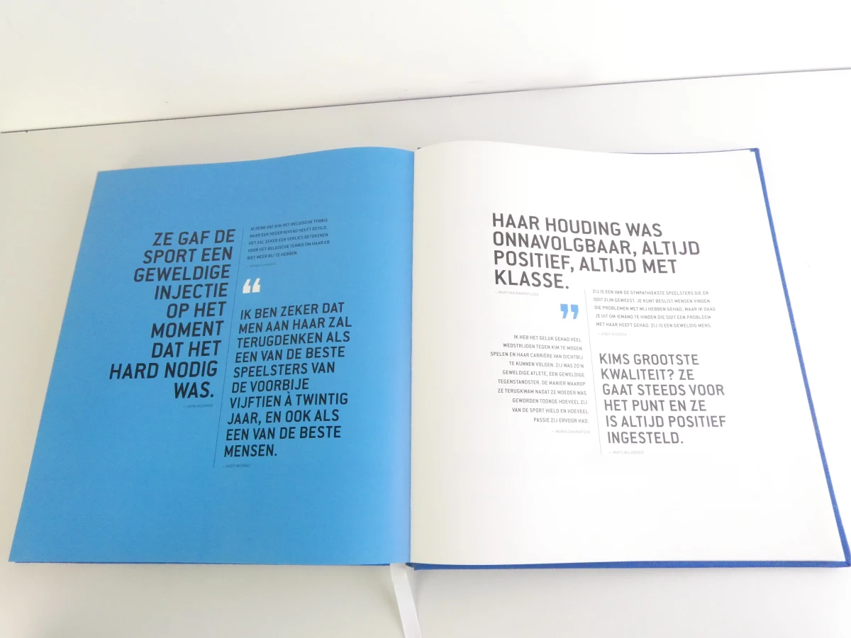 Boek over Kim Clijsters met handtekening