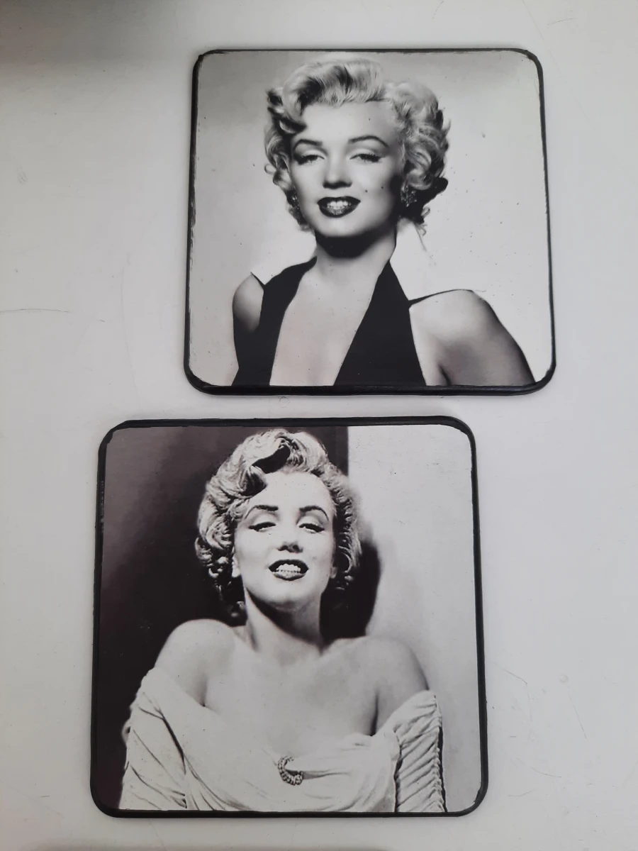 KARE Design Marilyn Monroe Onderzetters (6-delige set) in Houten Opbergdoosje