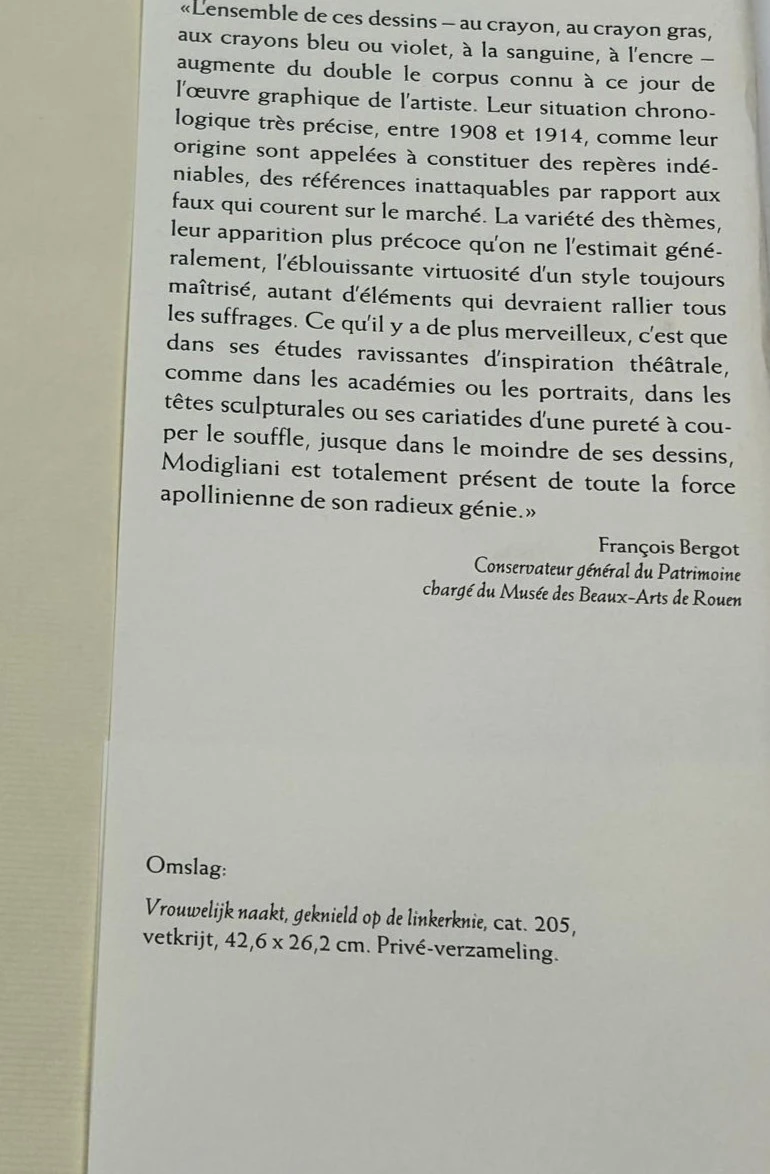 Boek Modigliani met tekeningen