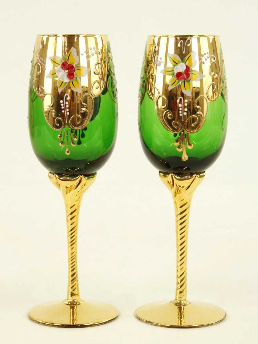 Set van 5 Vintage Murano wijn & Champagneglazen
