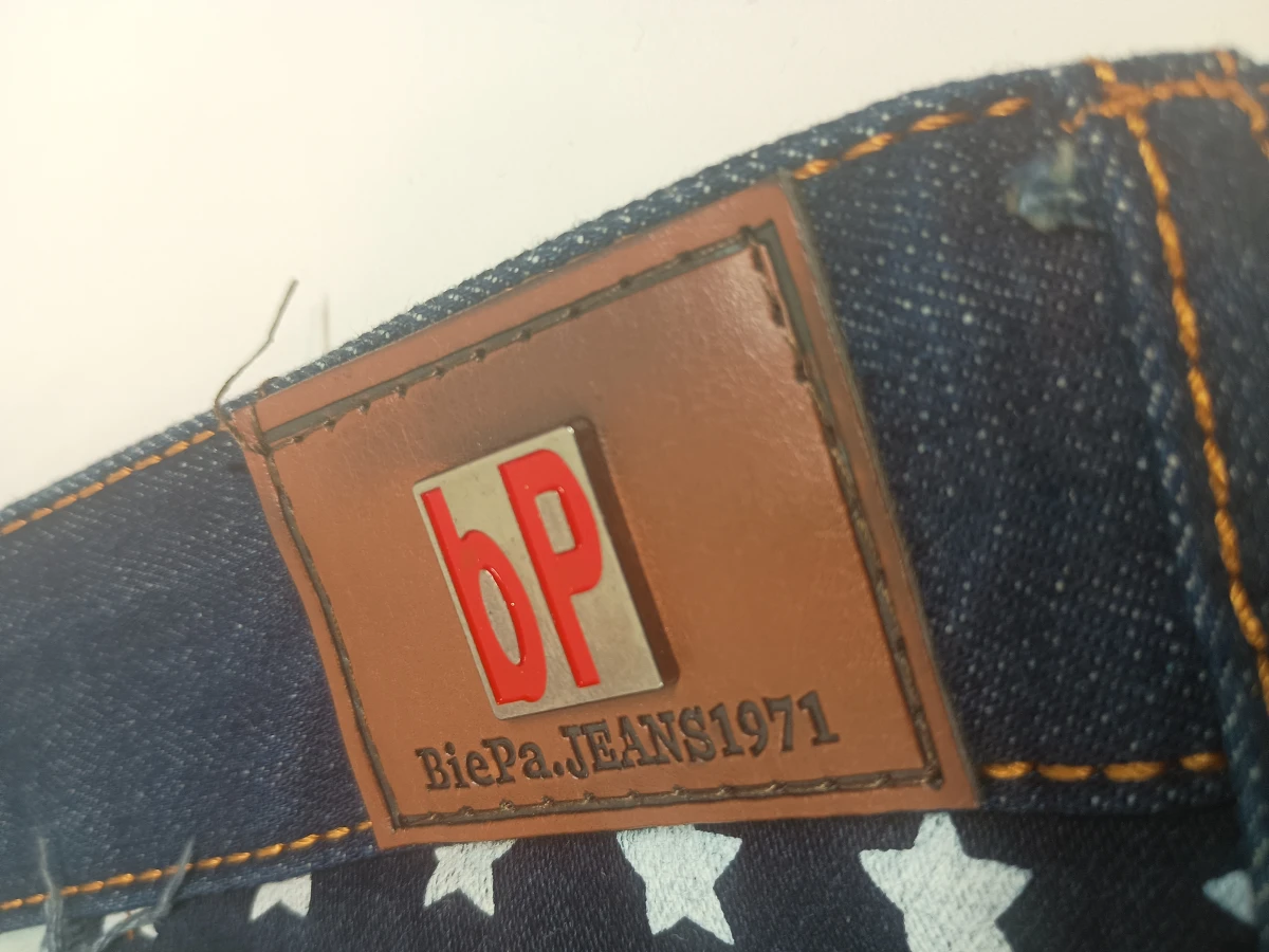 BiePa Jeans 1971 patchwork jeansbroek met diverse stoffen en prints