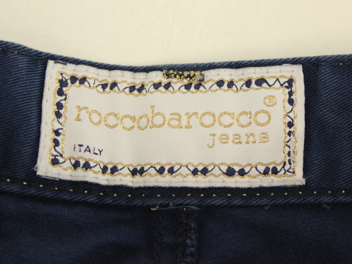 RoccoBarocco luchtige blauwe damesjeans met maritime borduursels