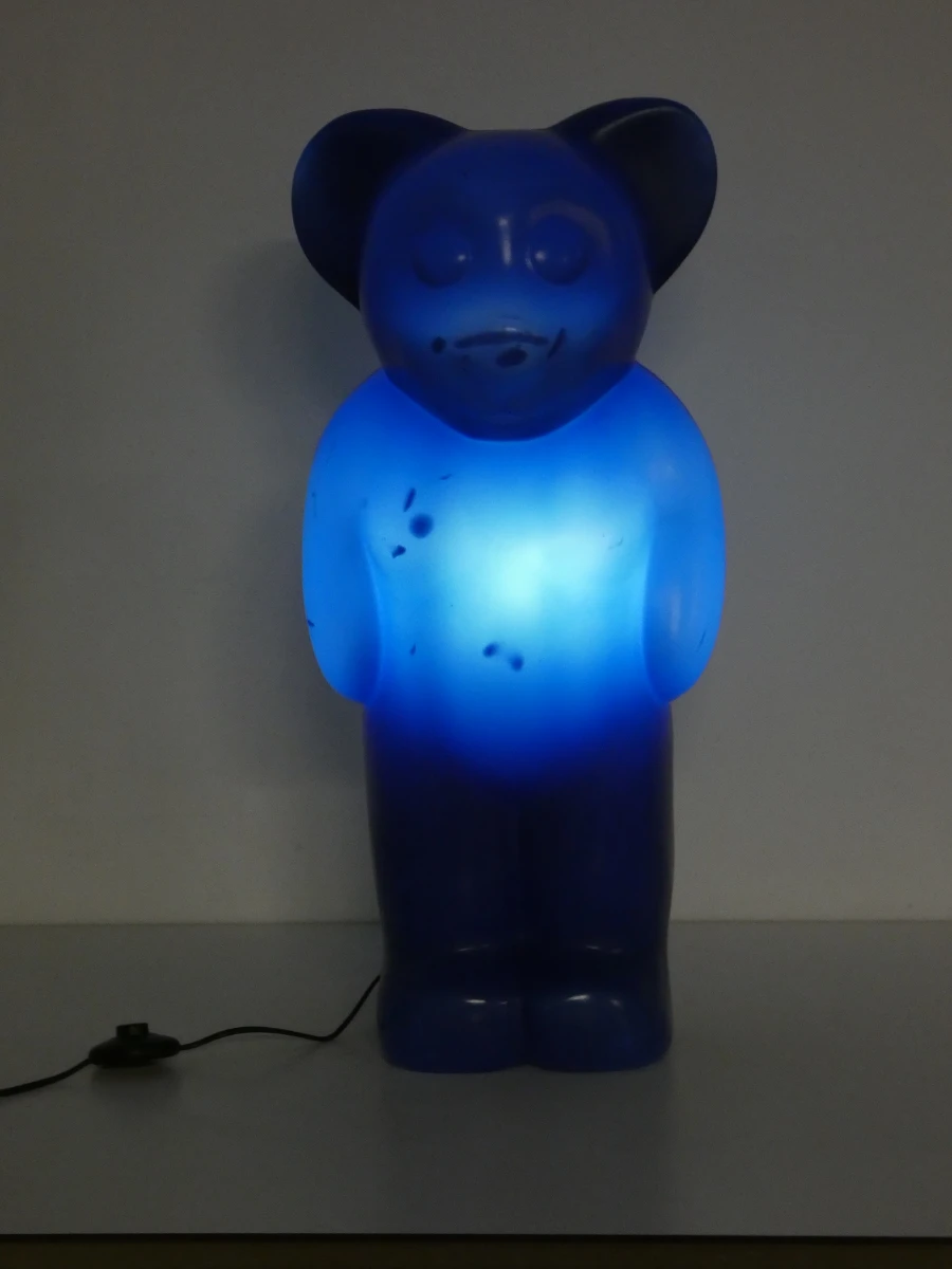 Blauwe beer lamp van kunststof - Lumibar