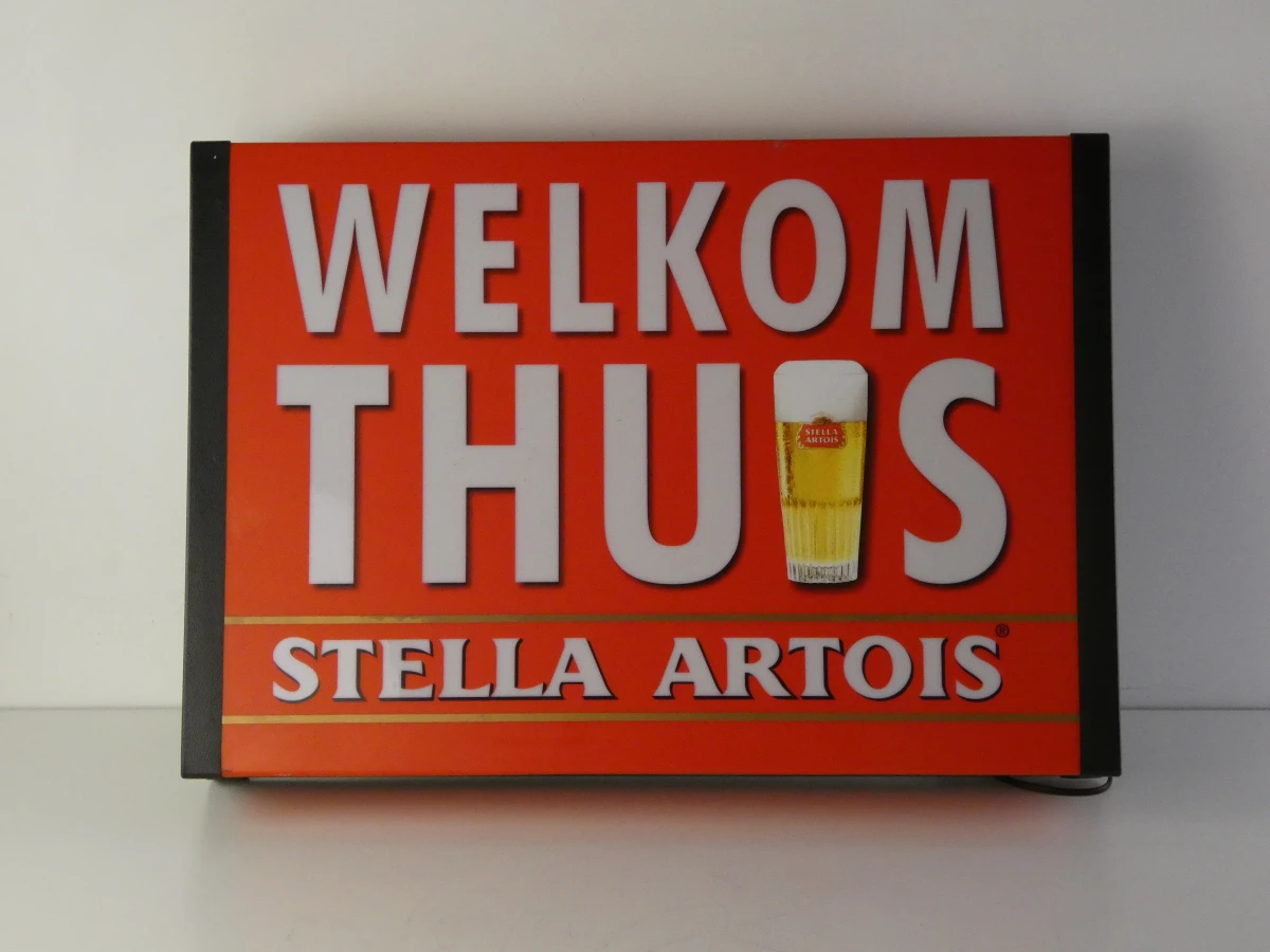 Verlichte reclamebord - Welkom Thuis, Stella Artois