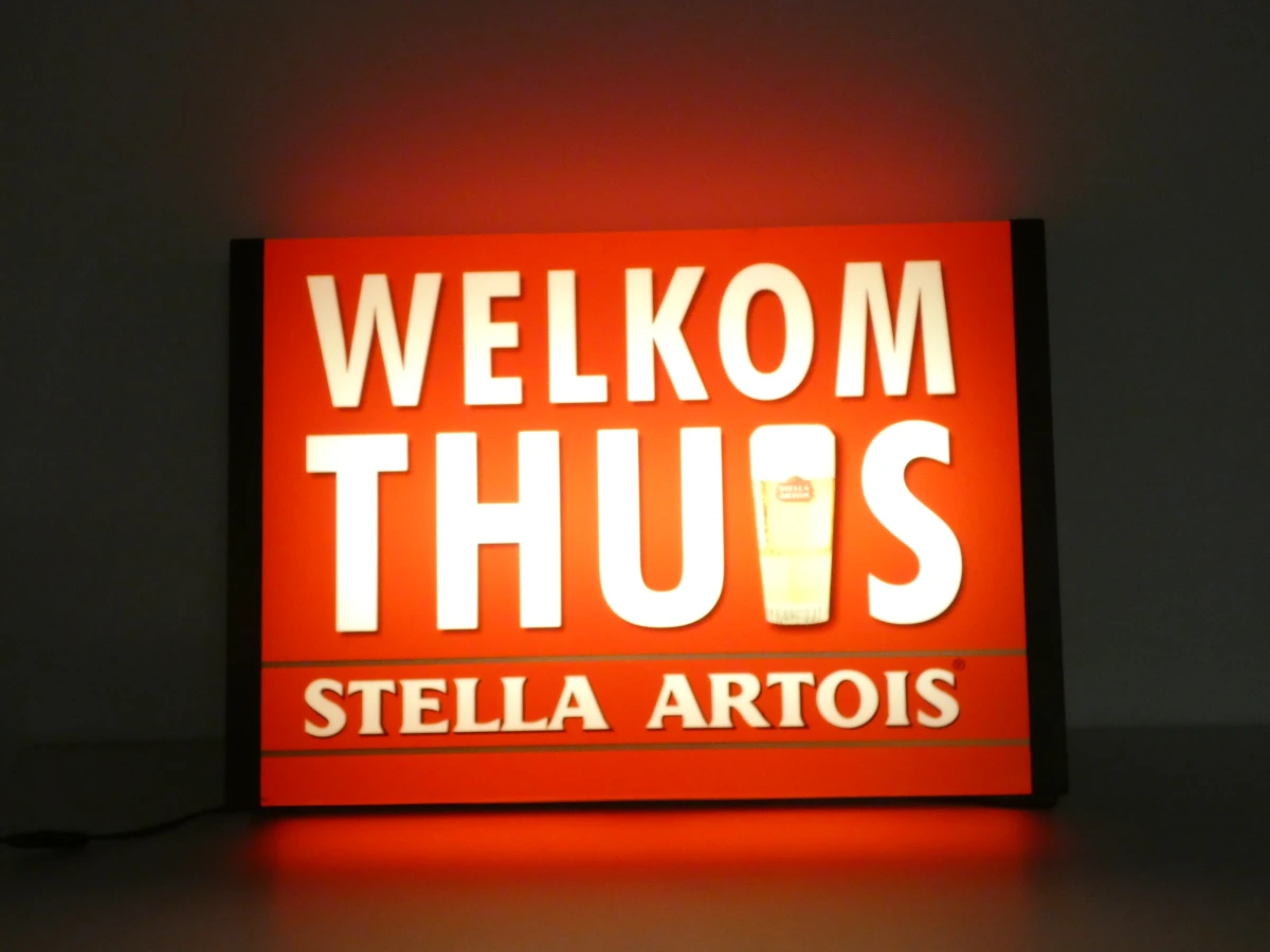 Verlichte reclamebord - Welkom Thuis, Stella Artois