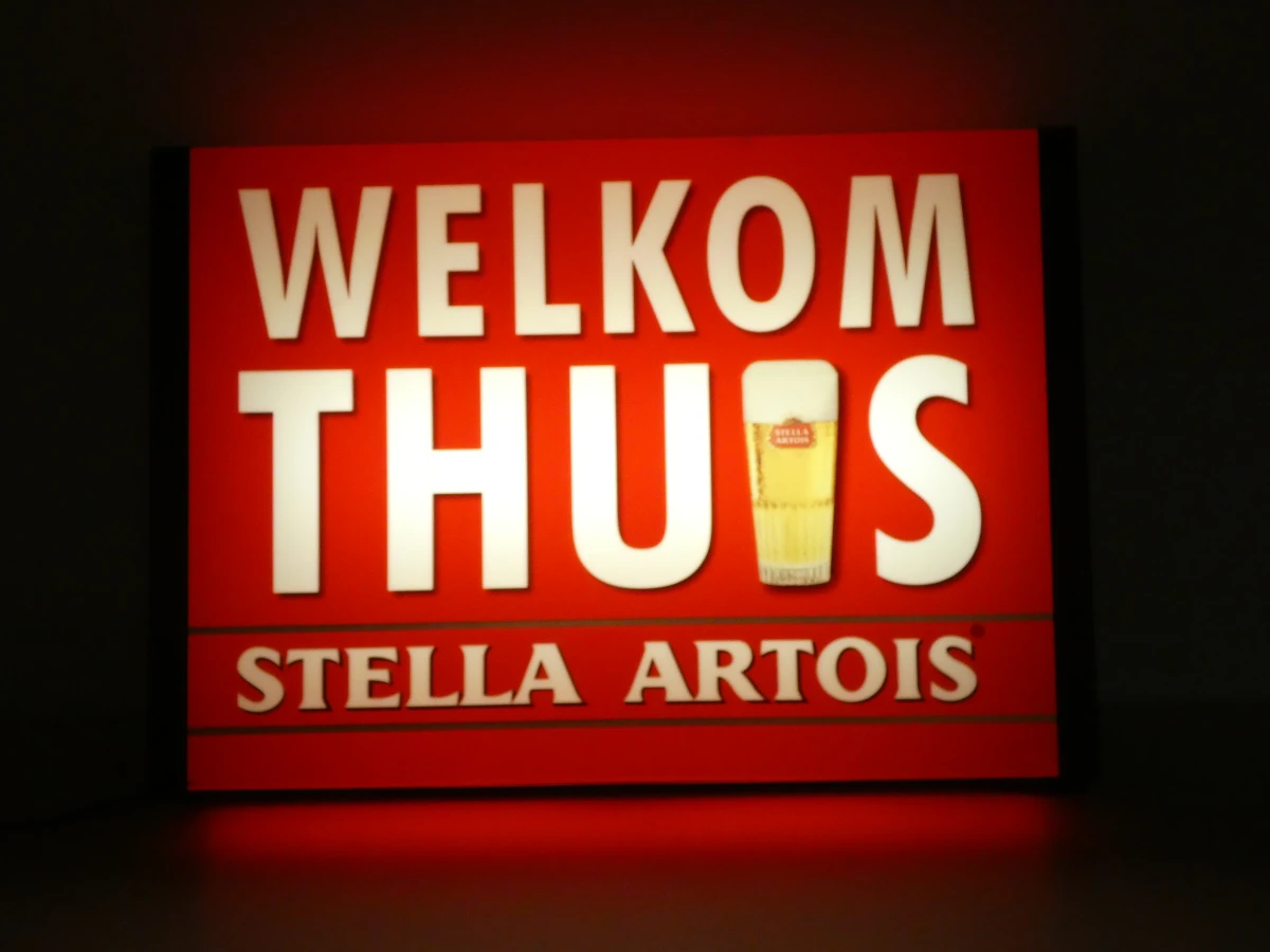 Verlichte reclamebord - Welkom Thuis, Stella Artois