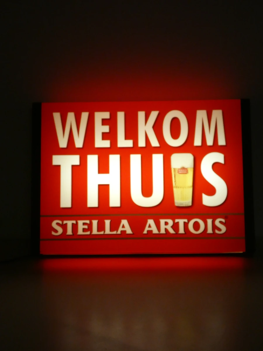 Verlichte reclamebord - Welkom Thuis, Stella Artois