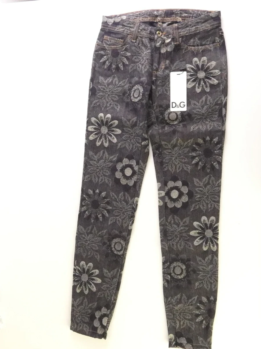 Dolce&Gabbana, Damesbroek met bloemenpatroon, maat 26
