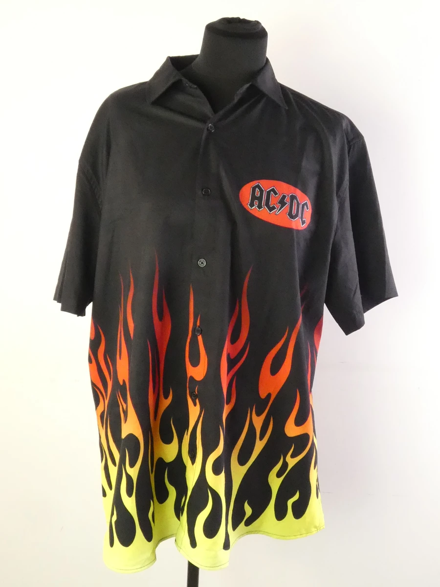 AC/DC overhemd met vlammenprint XXL