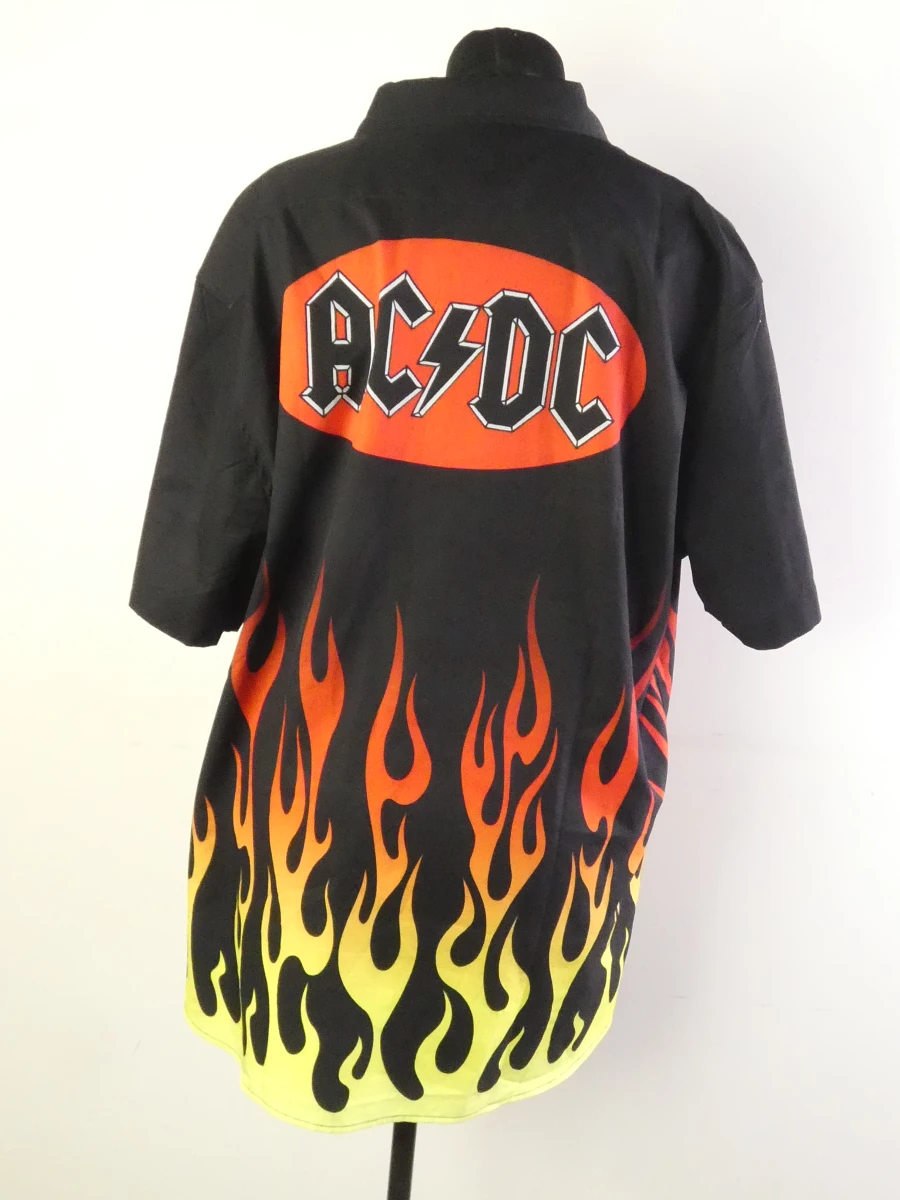 AC/DC overhemd met vlammenprint XXL