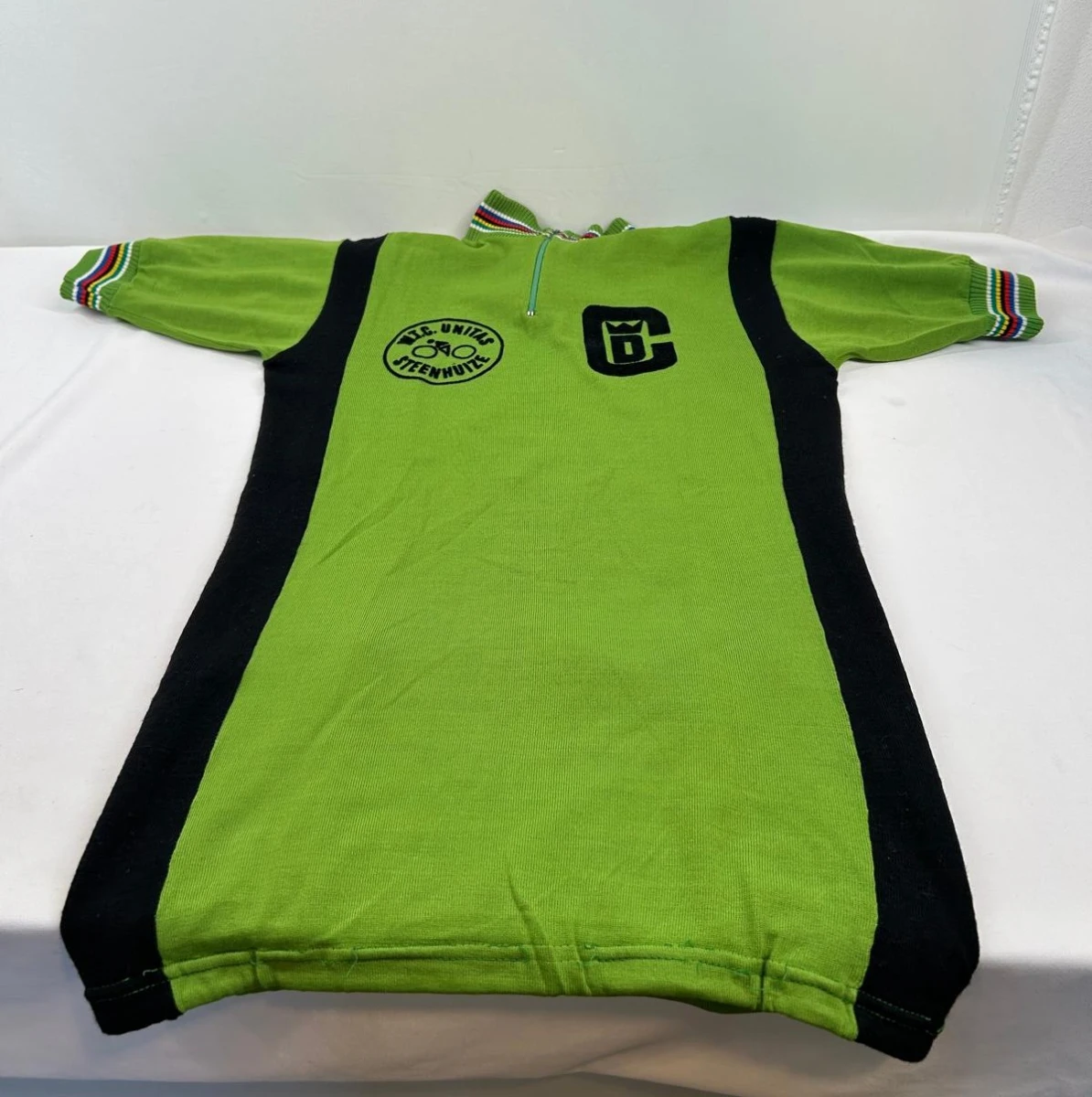 Groene vintage fietstrui