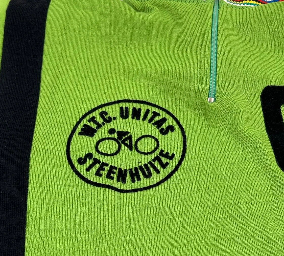 Groene vintage fietstrui