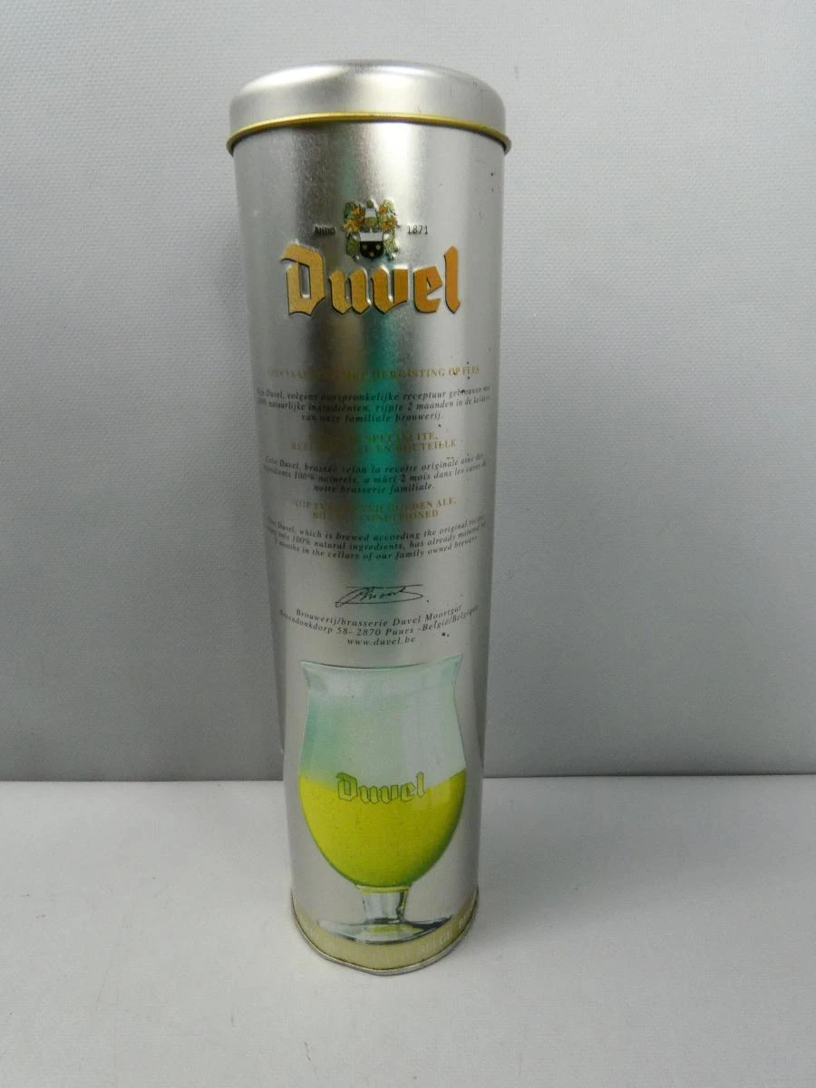Set van 2 Duvel bierglazen met metalen bewaardoos