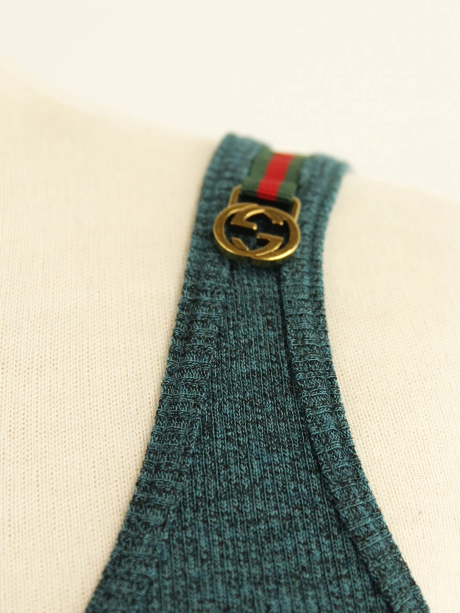 Gucci - tricot topje in groen wol-viscose