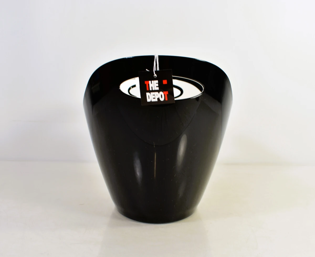 Set van 7 moderne ijsemmers zwart/wit kunststof met handgrepen
