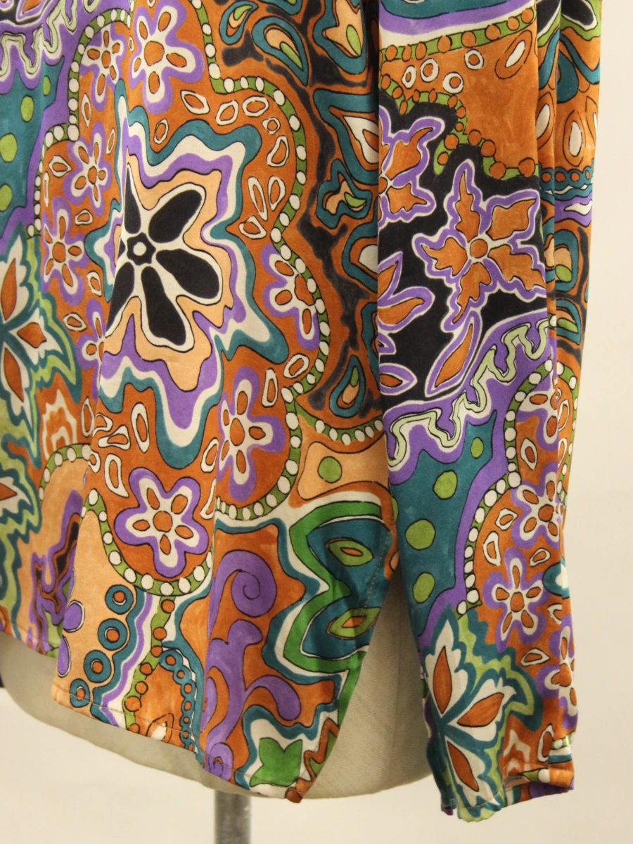 Momonì - zijden blouse met kleurrijke print