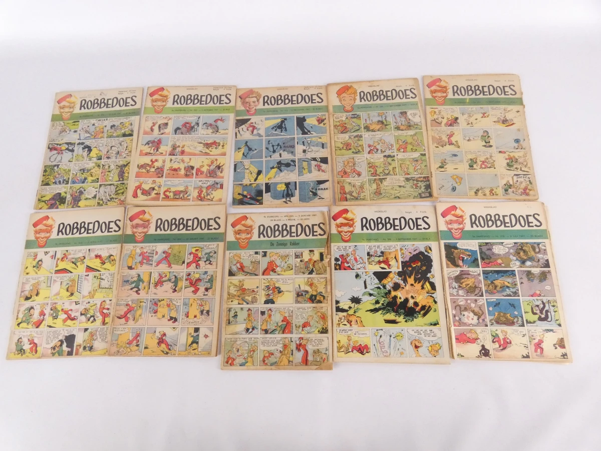 Set oude Robbedoes weekbladen uit jaren 40