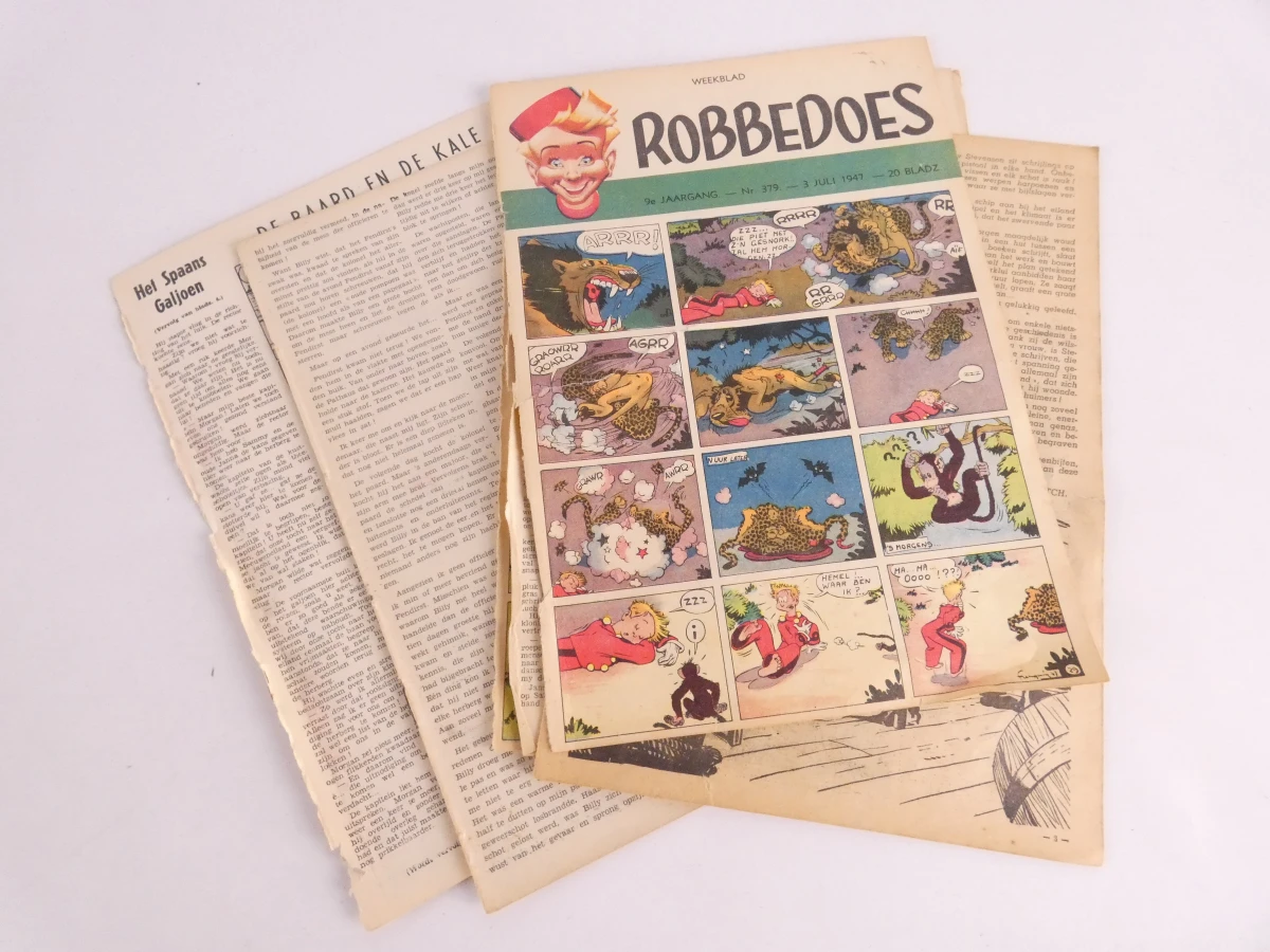 Set oude Robbedoes weekbladen uit jaren 40