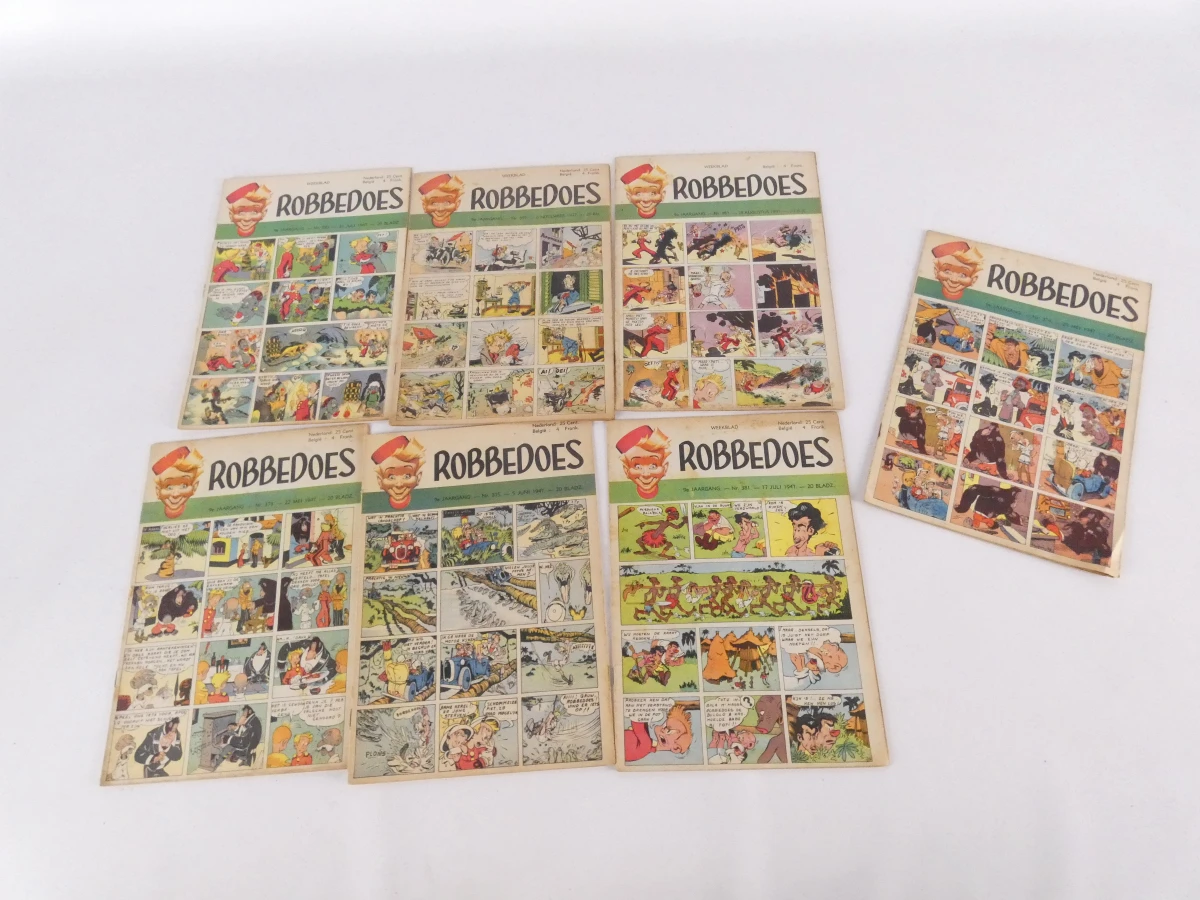Set oude Robbedoes weekbladen uit jaren 40