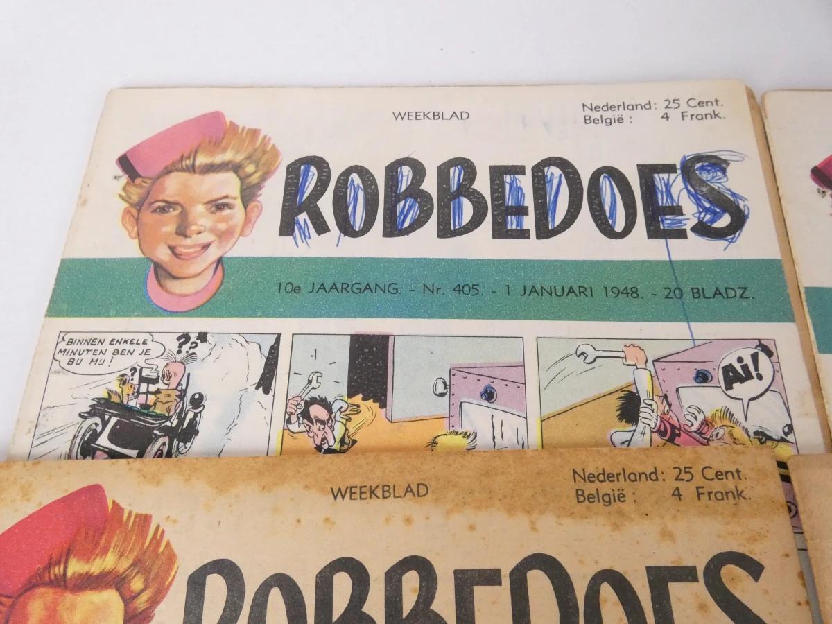 Set oude Robbedoes weekbladen uit jaren 40