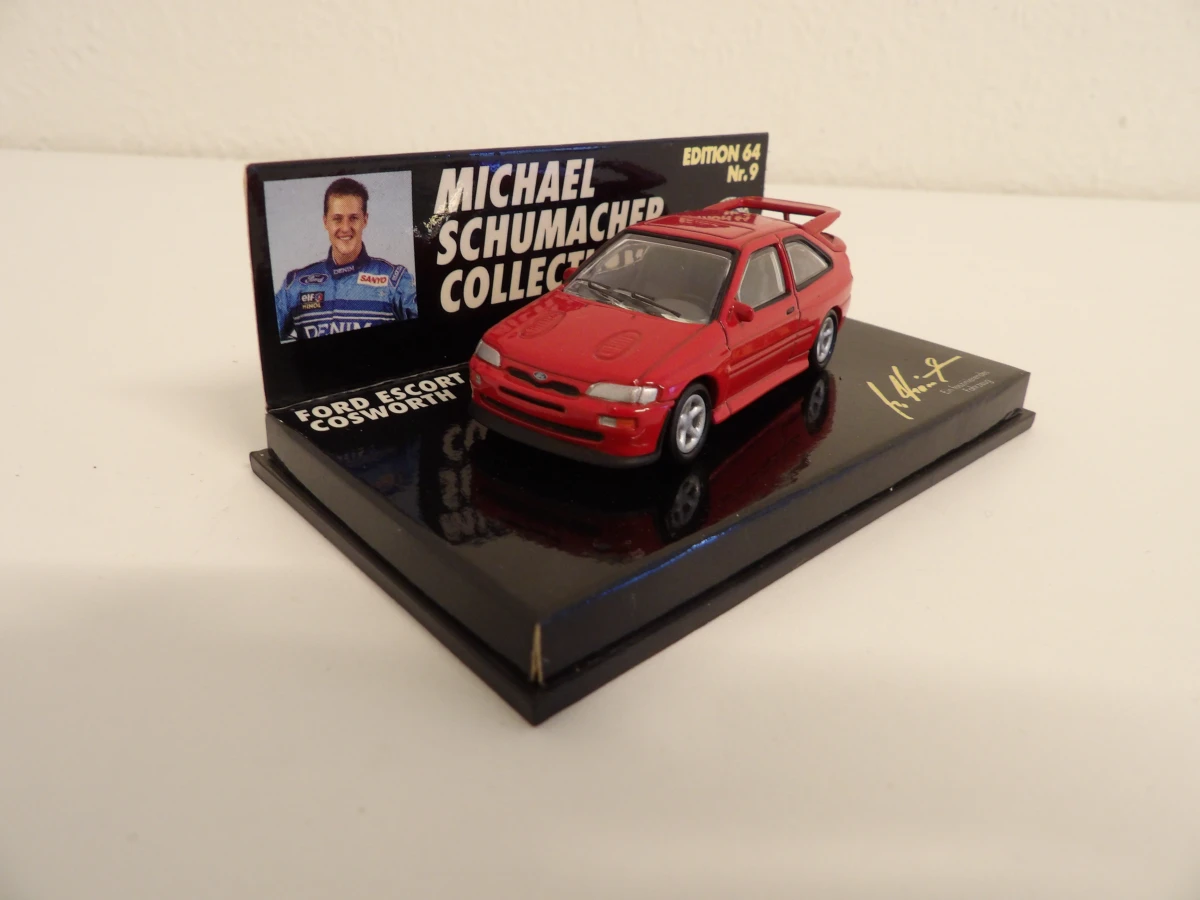 Michael Schumacher Collection miniatuur helm en modelauto set