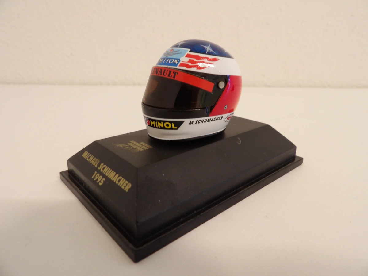 Michael Schumacher Collection miniatuur helm en modelauto set