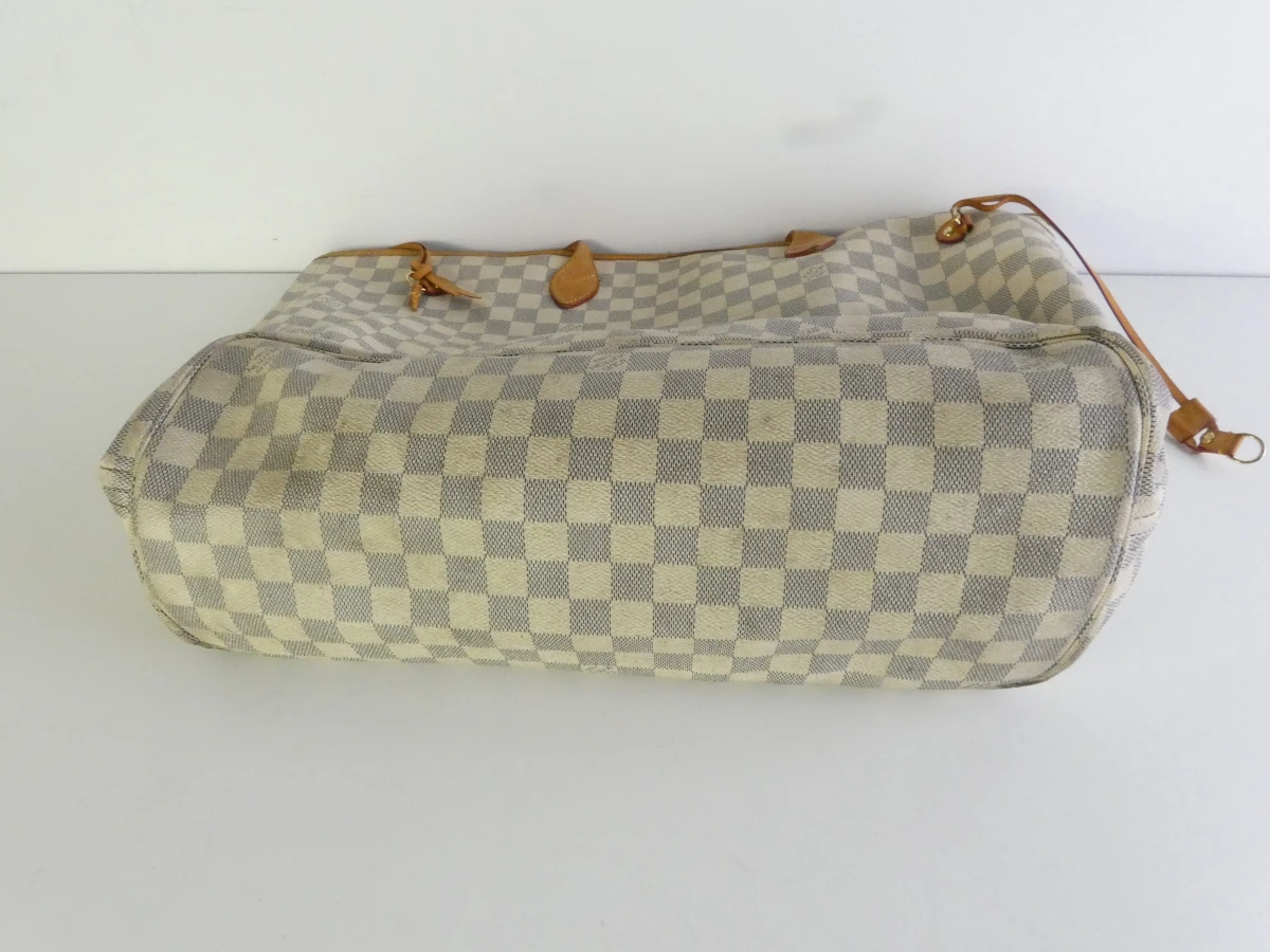Louis Vuitton grote handtas met ruitpatroon en leren details