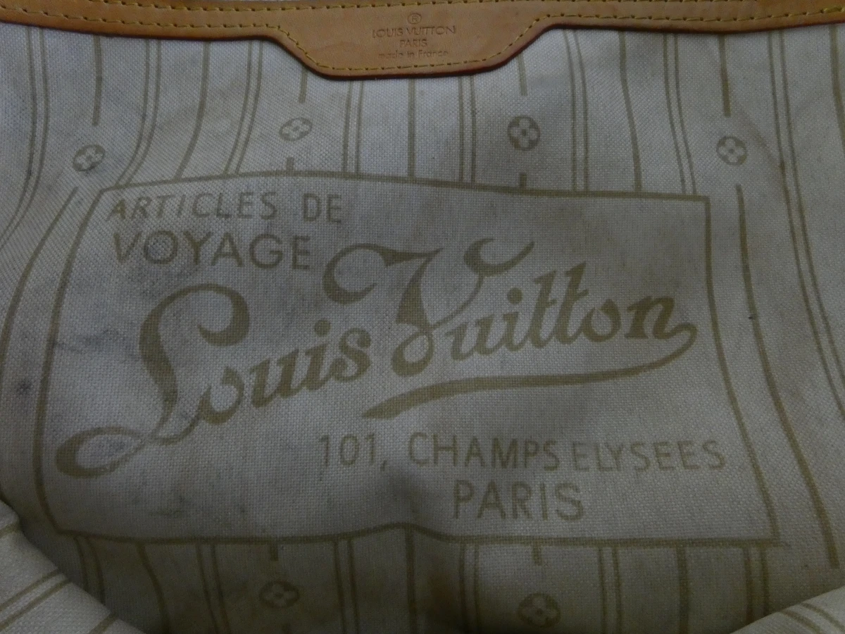 Louis Vuitton grote handtas met ruitpatroon en leren details
