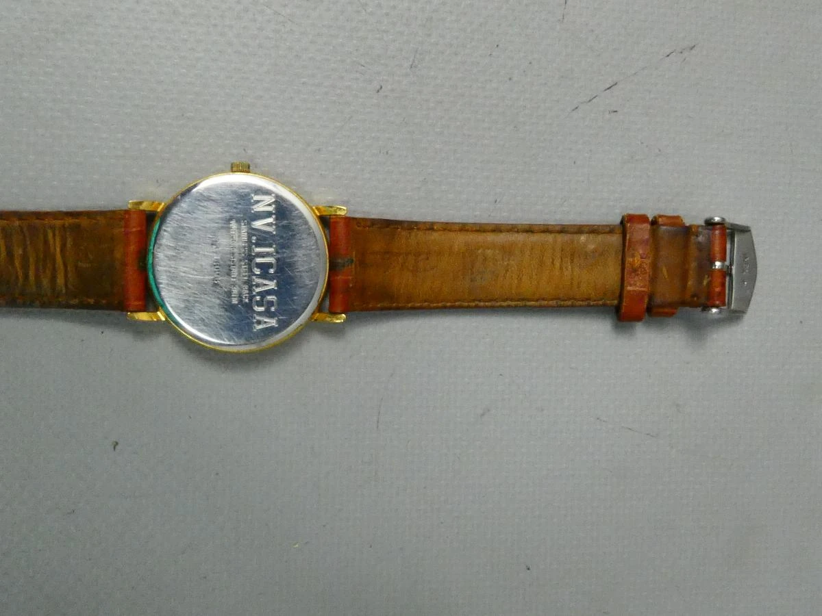 Vintage horloge Rodania met leren band in doos
