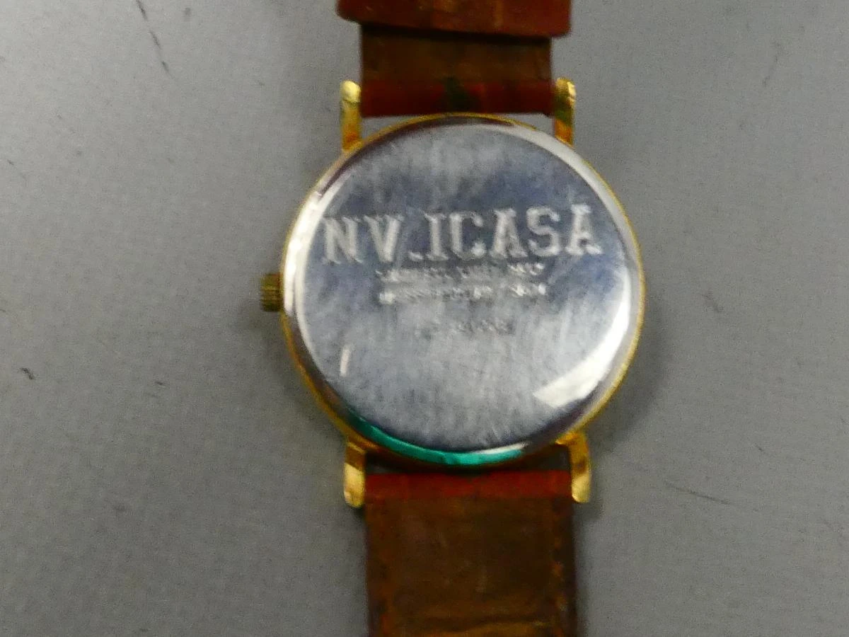 Vintage horloge Rodania met leren band in doos