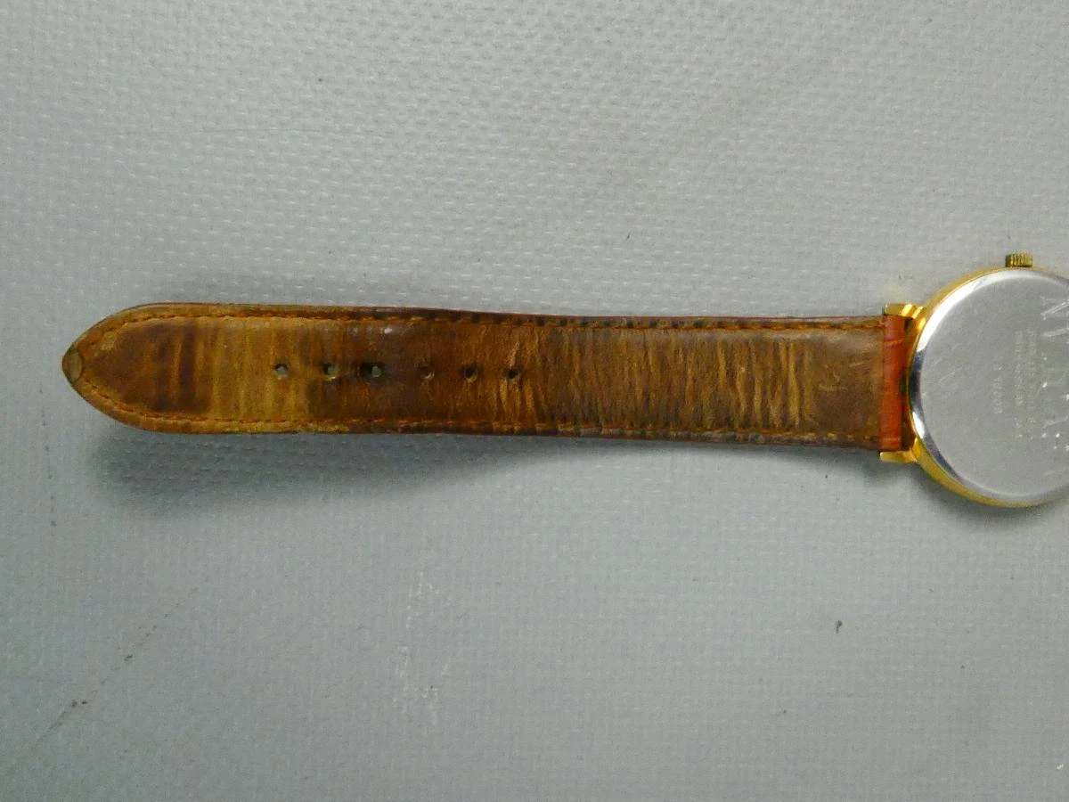 Vintage horloge Rodania met leren band in doos