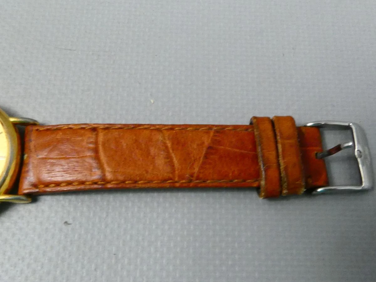 Vintage horloge Rodania met leren band in doos