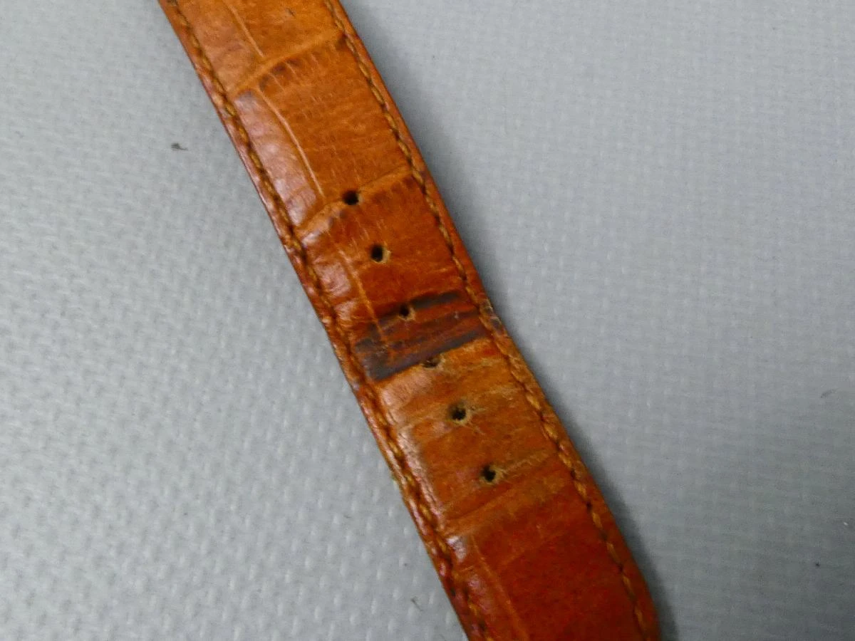 Vintage horloge Rodania met leren band in doos