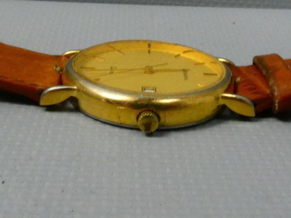 Vintage horloge Rodania met leren band in doos