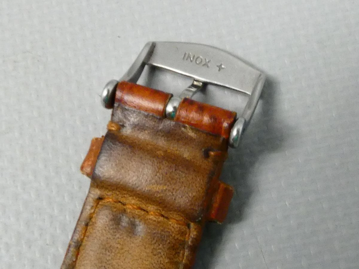 Vintage horloge Rodania met leren band in doos