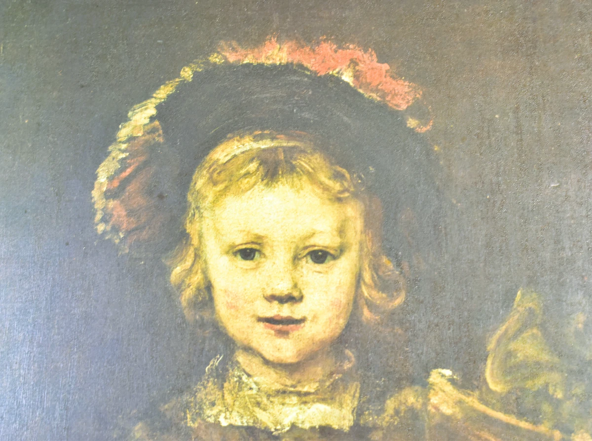 Schilderij van een kind in klassieke stijl met lijst
