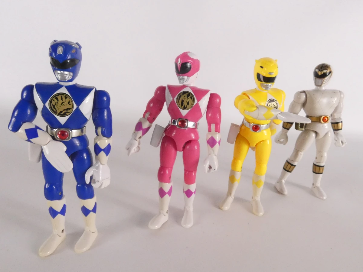 Set vintage Power Rangers en robotfiguren met accessoires