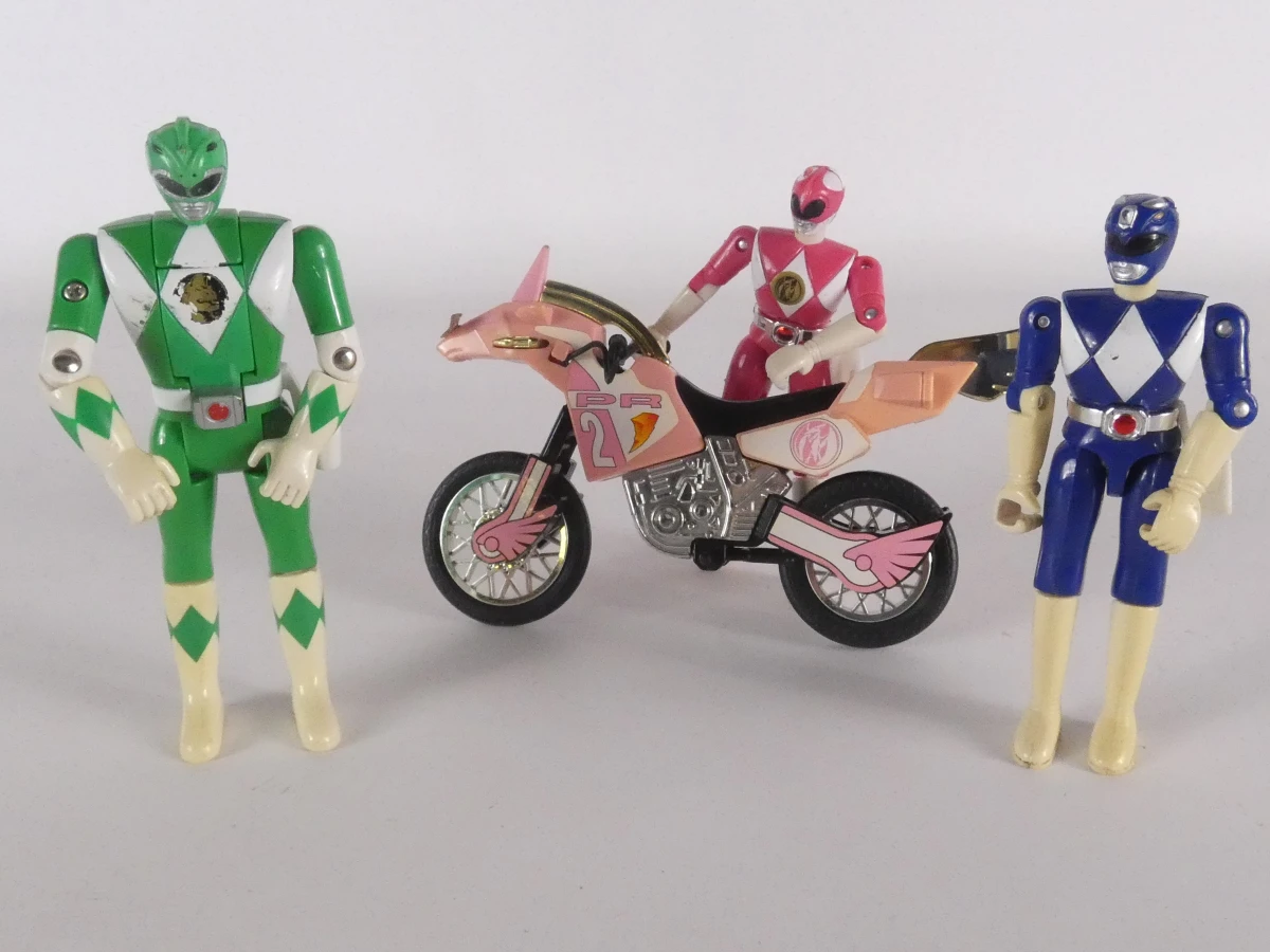 Set vintage Power Rangers en robotfiguren met accessoires