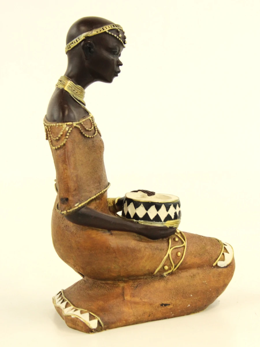 Set van 2 decoratieve Afrikaanse beeldjes