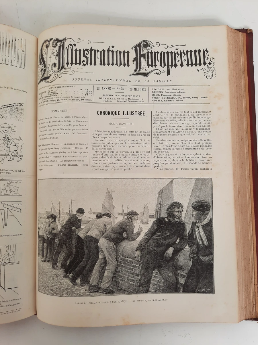 L'Illustration Européenne 1891-1892 (22ste Jaargang) – Antiek Geïllustreerd Jaarboek – Brussel