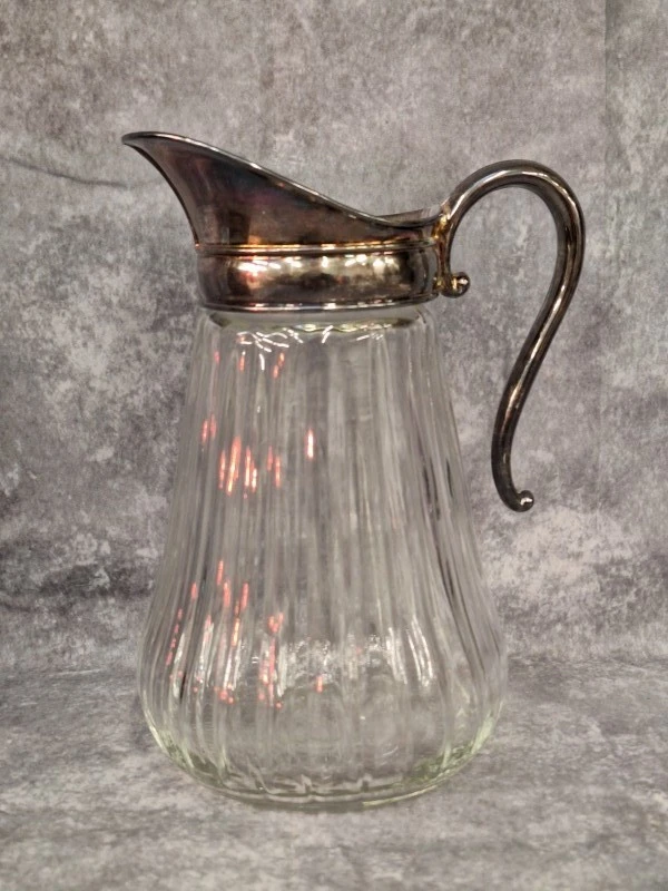 Vintage “Empress” Pitcher - Kristal & verzilverd - Italiaanse designkan met ijsvanger