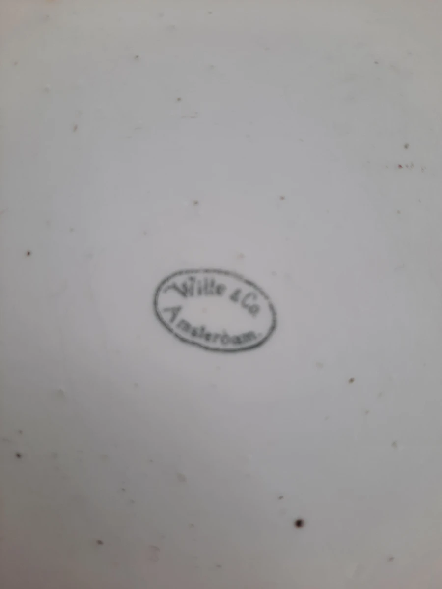Antiek Porseleinen Dienblad – Romantische Scène & Bloemen – Witte & Co. Amsterdam