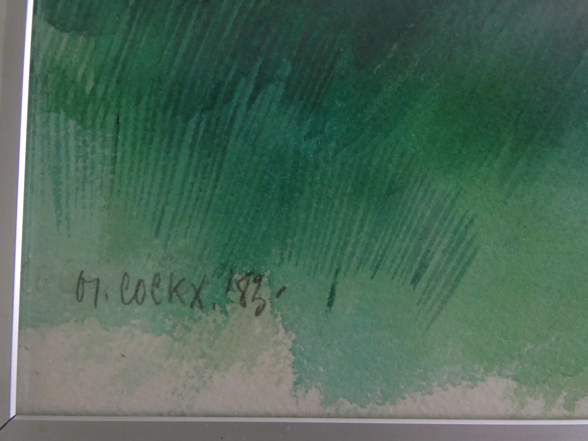 Aquarel landschap in aluminium lijst