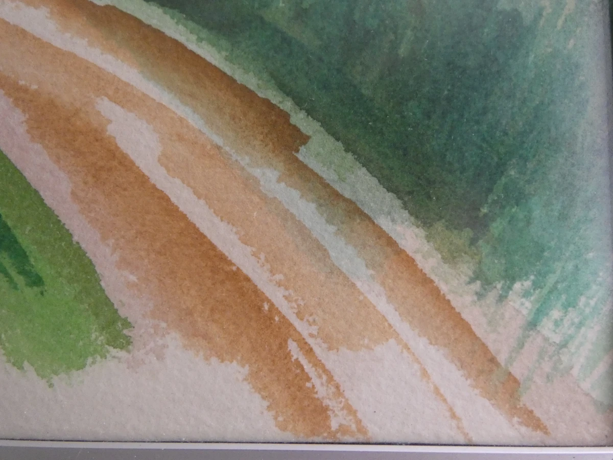Aquarel landschap in aluminium lijst