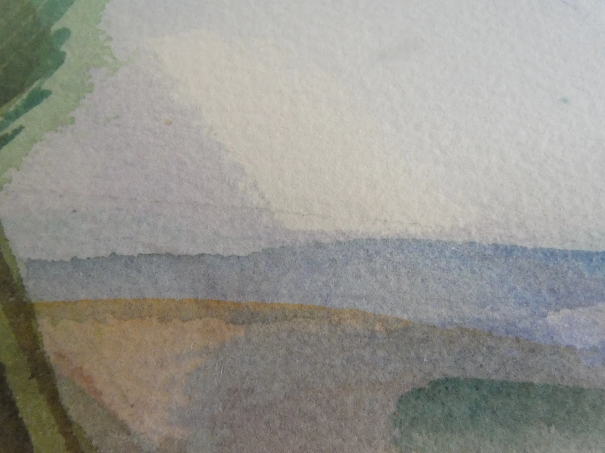 Aquarel landschap in aluminium lijst