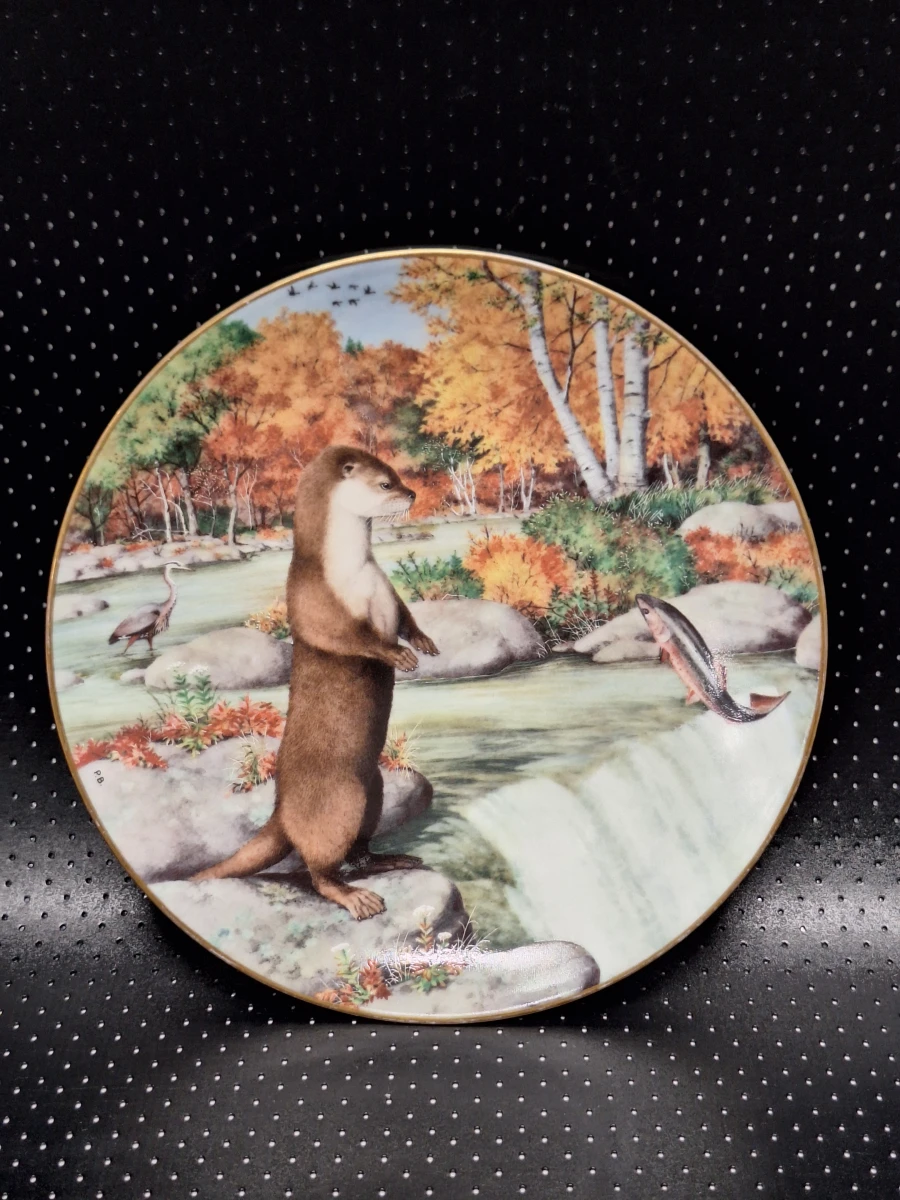 Franklin Porcelain "The Woodland Year" – Complete set van 6 verzamelborden door Peter Barrett (1981)