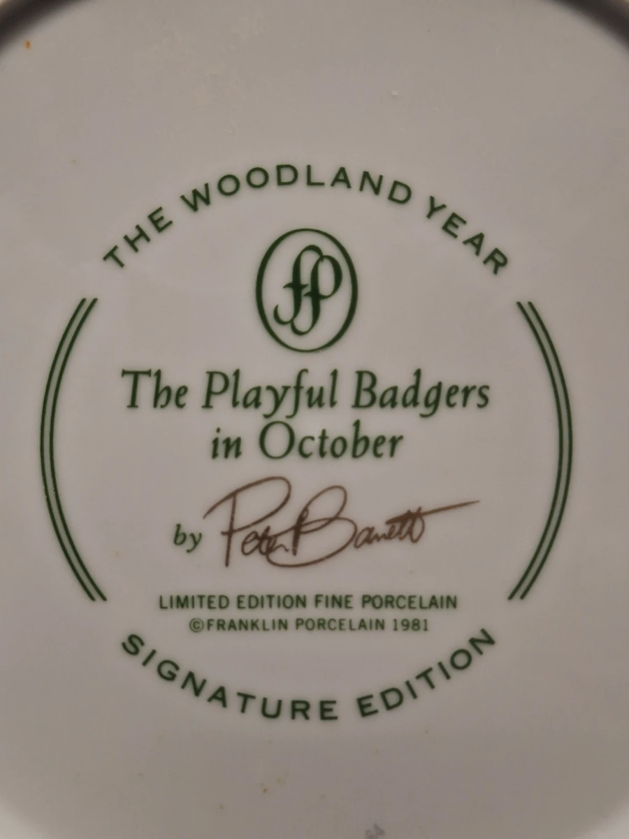 Franklin Porcelain "The Woodland Year" – Complete set van 6 verzamelborden door Peter Barrett (1981)