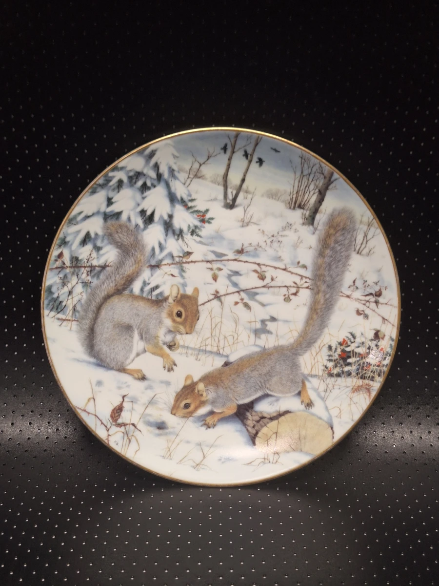 Franklin Porcelain "The Woodland Year" – Complete set van 6 verzamelborden door Peter Barrett (1981)