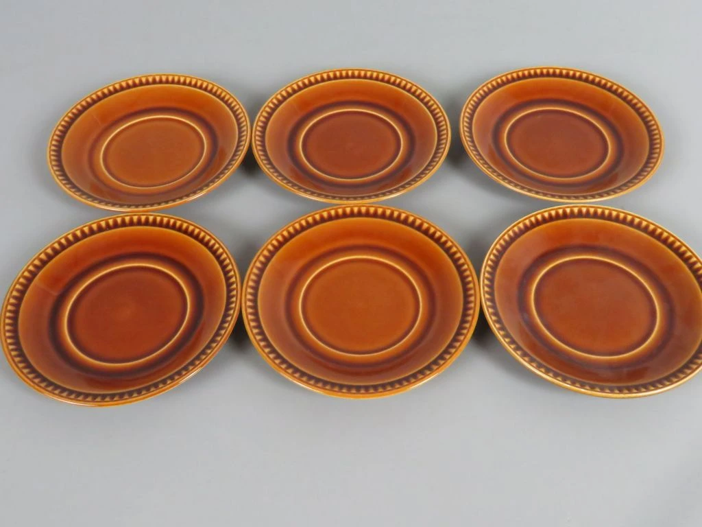 Set van 6 vintage koffiekopjes met schotels en bordjes Rambouillet